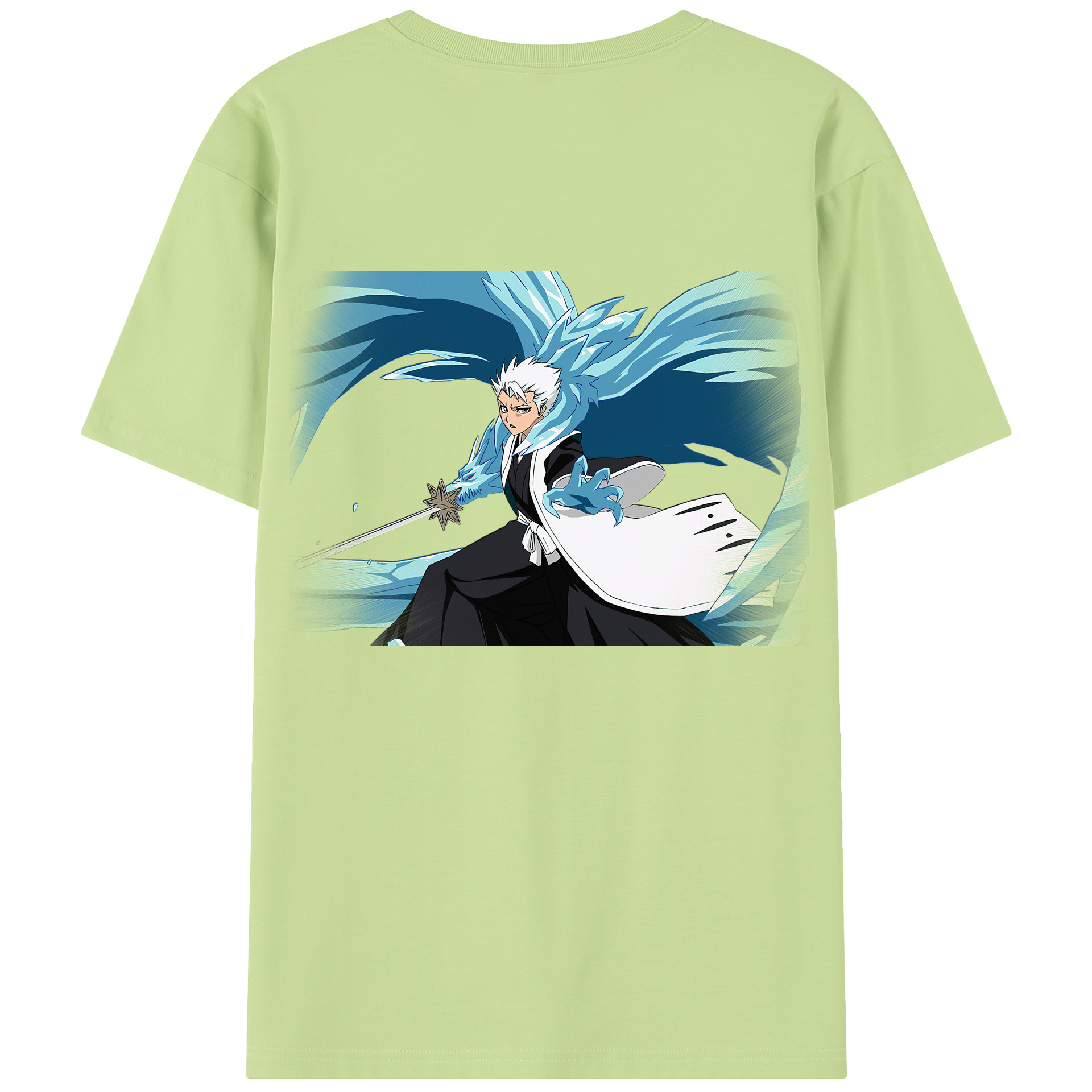 （画像用） ブリーチ 日番谷冬獅郎（ひつがや とうしろう） BLEACH Hitsugaya Toushirou 綿100％半袖Tシャツ（背面プリント）